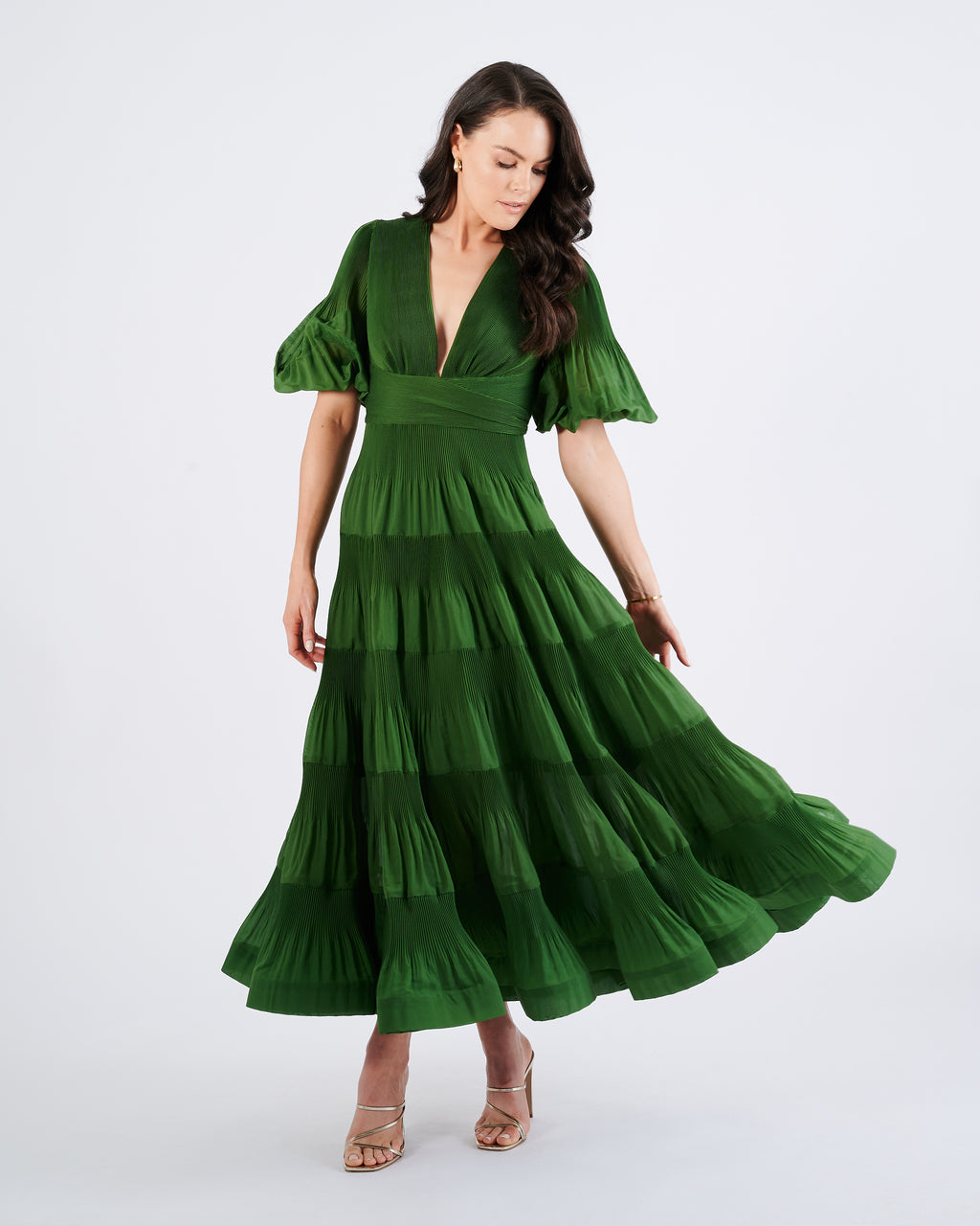 knee length dresses for ladies Pop Pleated Midi Dress  Club21.com
