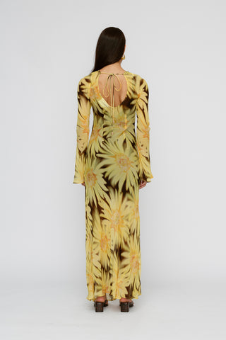 Lottie Maxi Dress - Chocolate Sunflower