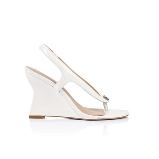Martine Wedge White Leather