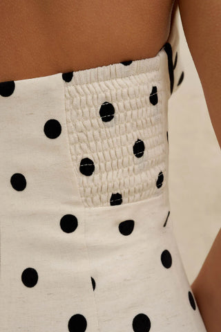 Florentina Polka Dress - Oat Black