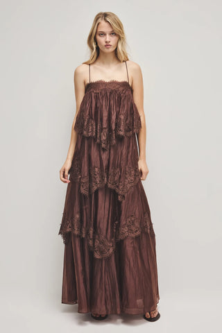 Ophelia Lace Gown - Chocolate
