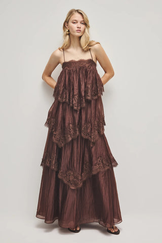 Ophelia Lace Gown - Chocolate