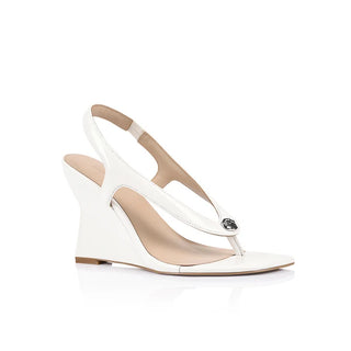 Martine Wedge White Leather