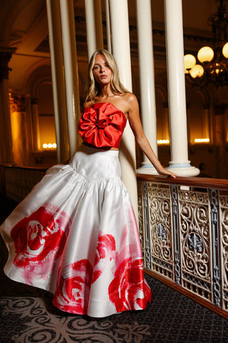 OCTAVIA SKIRT SCARLET ROSE