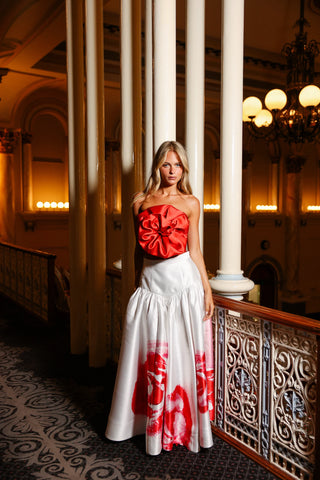 OCTAVIA SKIRT SCARLET ROSE