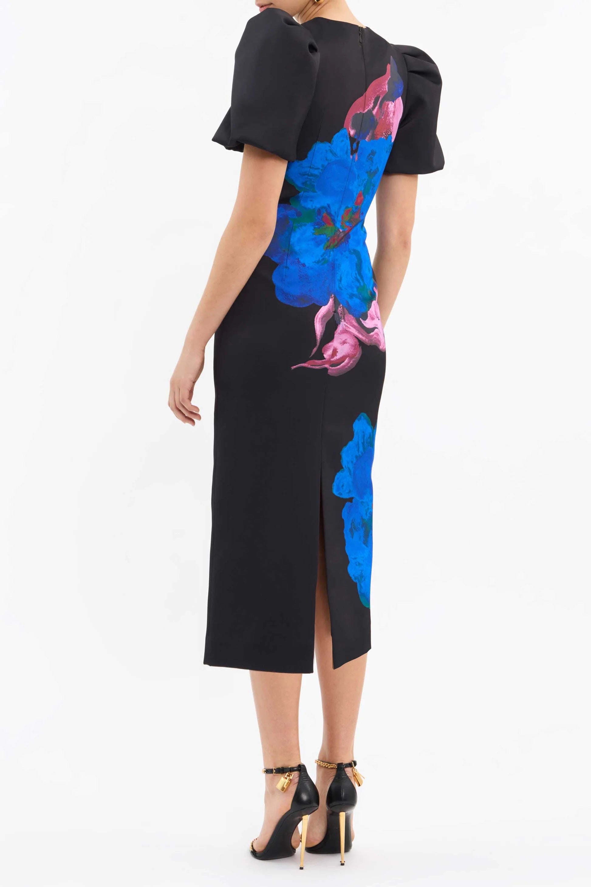 acid bloom midi dress Alie Street Mollie Knot Midi Dress (Midnight Bloom)