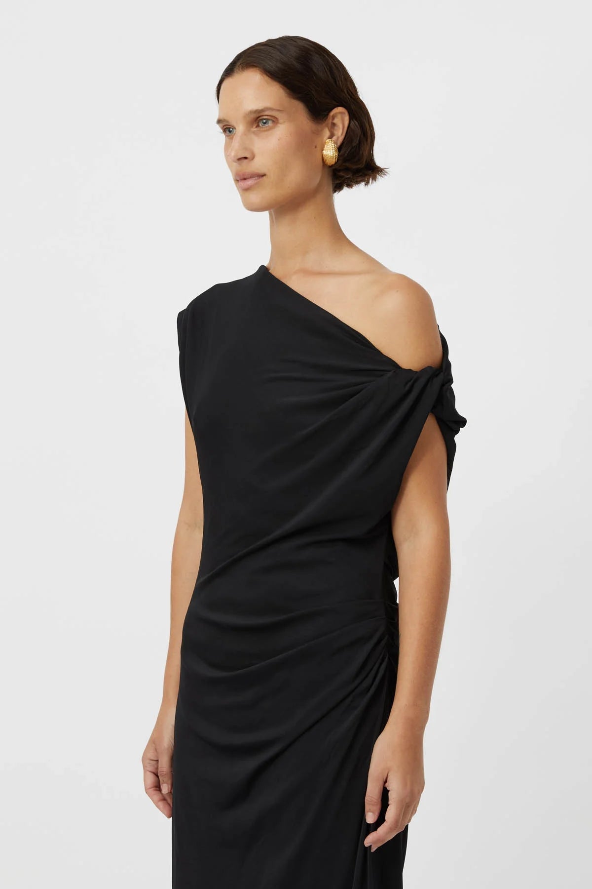 camilla and marc one shoulder dress Eon Mini Draped Dress in Lemon Yellow