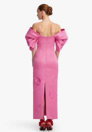 Arabella Applique Maxi Dress - Pink