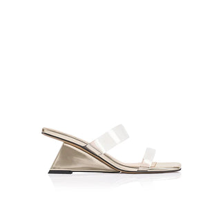 Bambi Wedge Gold Metallic Leather