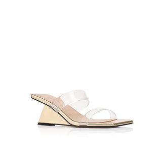 Bambi Wedge Gold Metallic Leather