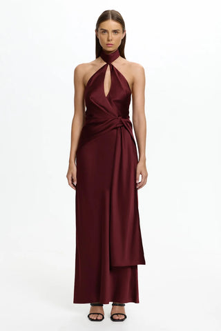 DAIRA MAXI DRESS - BURGUNDY