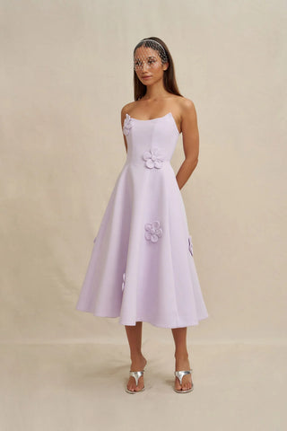 Camellia Strapless Dress - Lilac