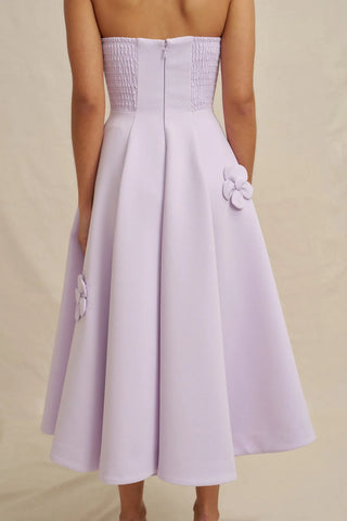 Camellia Strapless Dress - Lilac