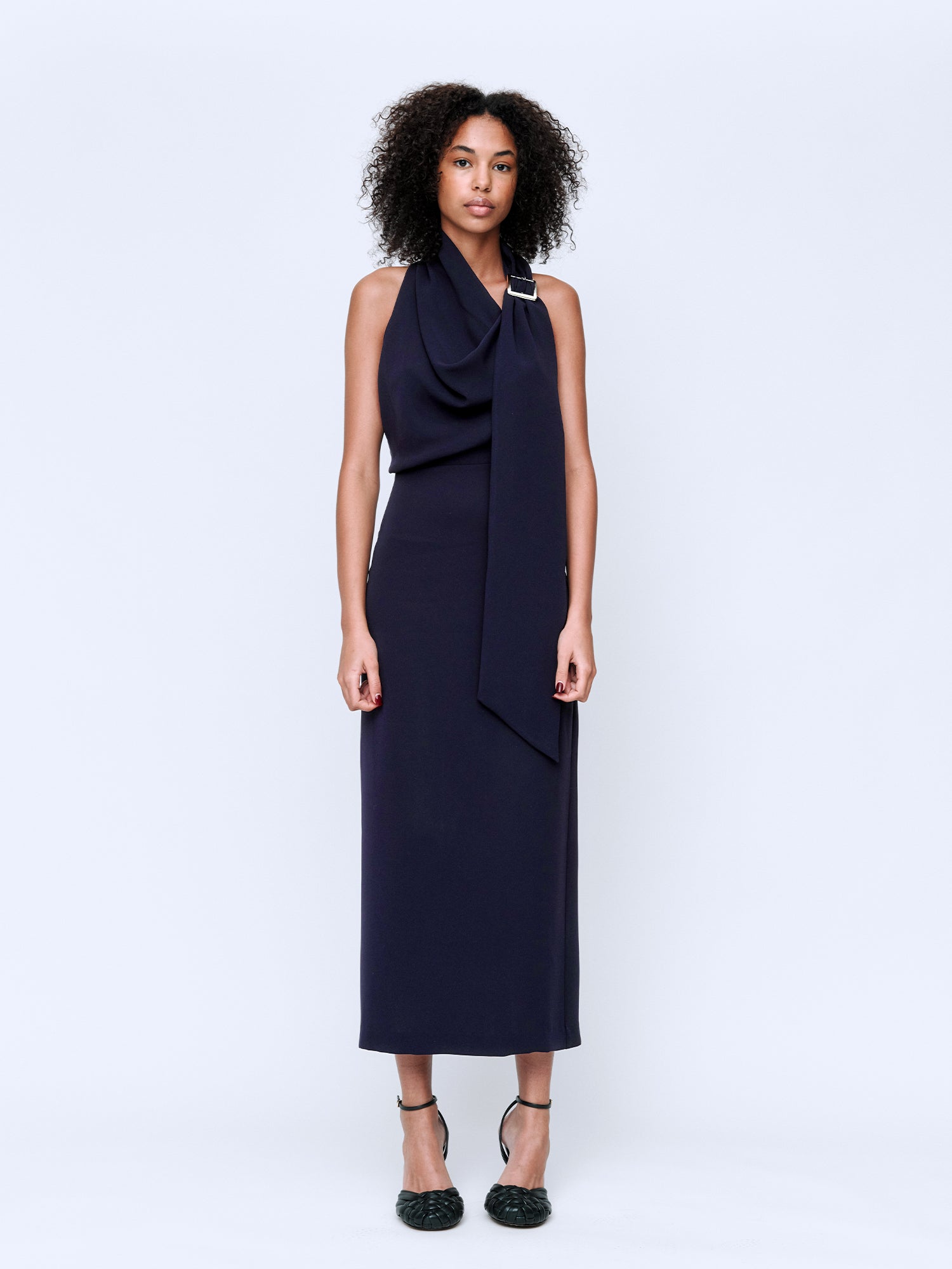Catherine Buckle Maxi Dress - Navy The Luxe Closet Australia Catherine Buckle Maxi Dress - Navy The Luxe Closet Australia