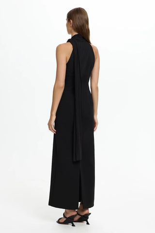 EDDA SCARF DRESS - BLACK
