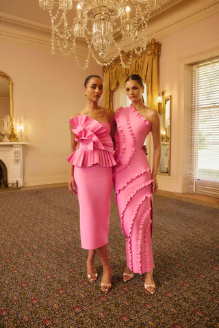 Orelia Asymmetrical Gown - Pink