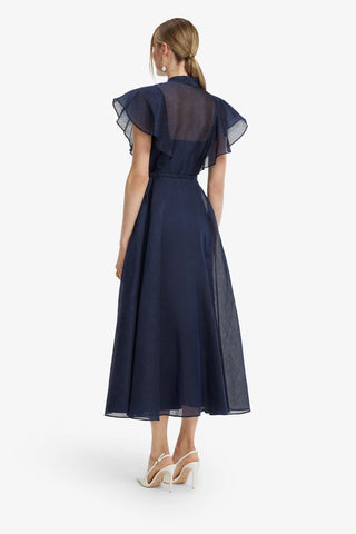 Elsie Flutter Sleeve Midi Dress - Midnight