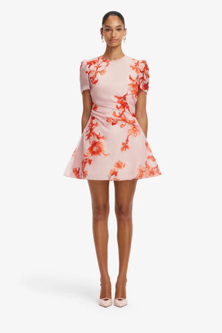 Elyse Short Sleeve Mini Dress - Magnolia Print
