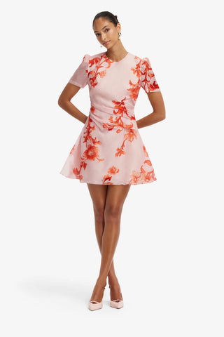 Elyse Short Sleeve Mini Dress - Magnolia Print