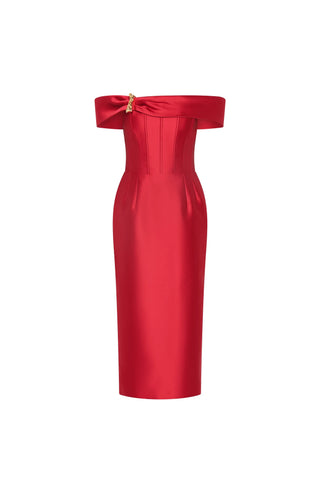 Esmeralda Midi Dress - Red