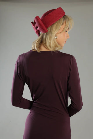 Tara Racewear Pillbox Hat -  Burgundy Red