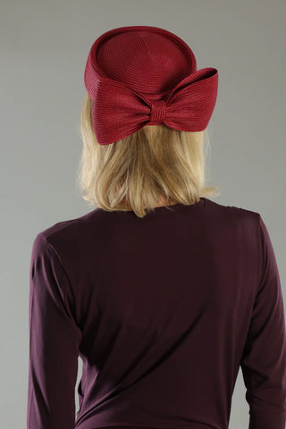 Tara Racewear Pillbox Hat -  Burgundy Red