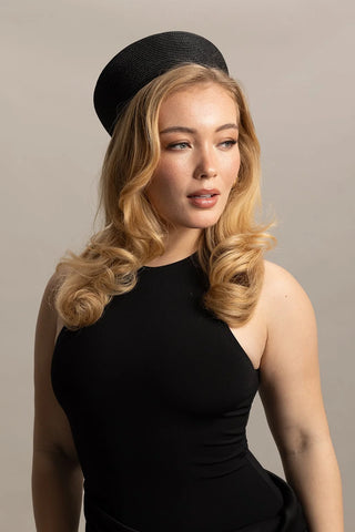 Gillian Pillbox Hat - Black