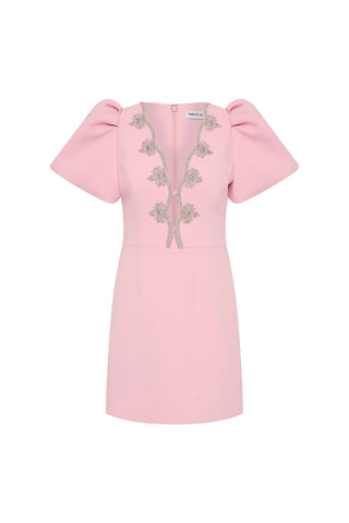 Harlynn Puff Sleeve Mini Dress - Light Pink