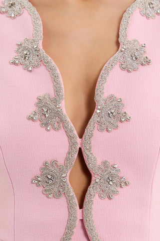 Harlynn Puff Sleeve Mini Dress - Light Pink