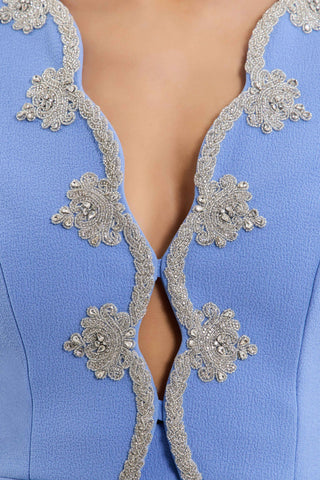Harlynn Puff Sleeve Mini Dress - Powder Blue