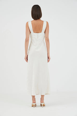 OASIS BIAS SLIP DRESS | PEARLED IVORY