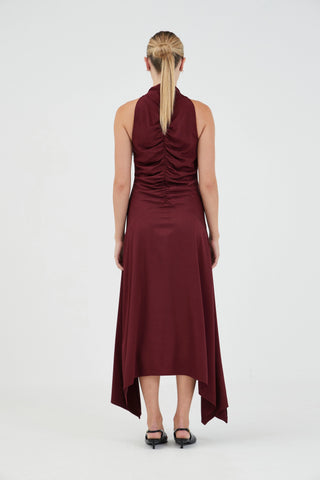 ALLURE GATHERED TANK DRESS | CABERNET