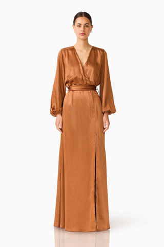 Kai Long Sleeve Maxi Dress - Toffee Brown