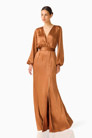 Kai Long Sleeve Maxi Dress - Toffee Brown