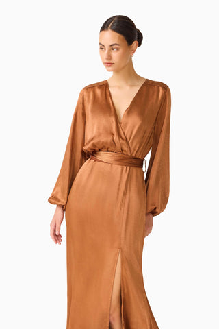 Kai Long Sleeve Maxi Dress - Toffee Brown