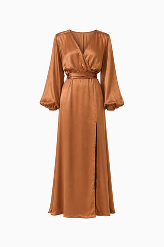 Kai Long Sleeve Maxi Dress - Toffee Brown
