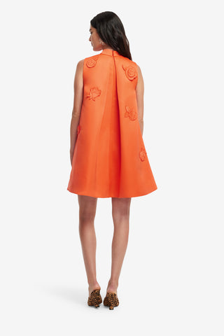 Fallon Appliqué Floral Mini Dress - Saffron
