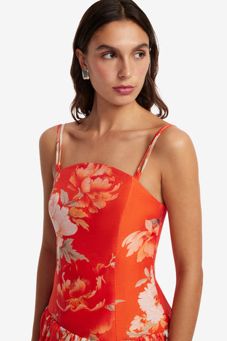 Lorena Ruffled Mini Dress - Saffron