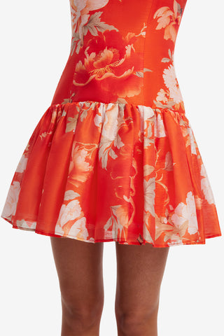 Lorena Ruffled Mini Dress - Saffron