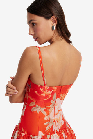 Lorena Ruffled Mini Dress - Saffron