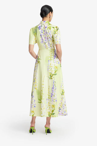 Bianca Short Sleeve Midi Dress - Wisteria Print