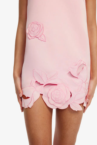 Yvonne Appliqué Mini Dress - Blush Pink