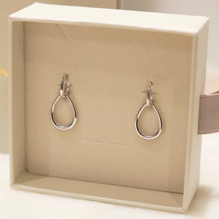 Leni White Gold Hoop Huggies