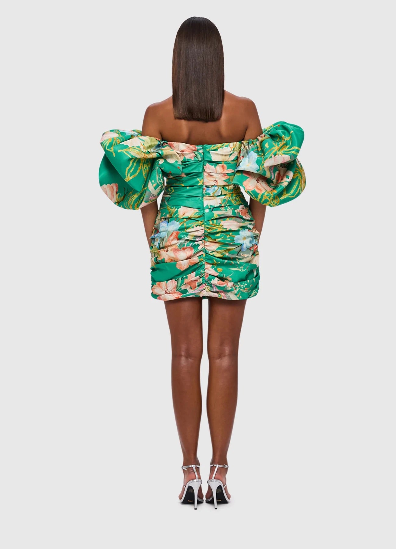 Leo Lin Brenda Puffy Sleeve Mini Dress - Opulent Print in Verdant. The Luxe Closet Australia Leo Lin Brenda Puffy Sleeve Mini Dress - Opulent Print in Verdant. The Luxe Closet Australia
