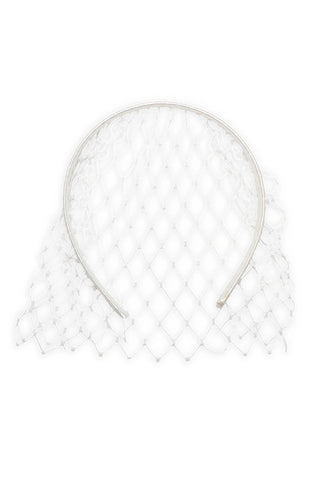 Lucia Veil Headband - White