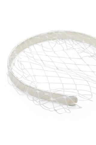 Lucia Veil Headband - White