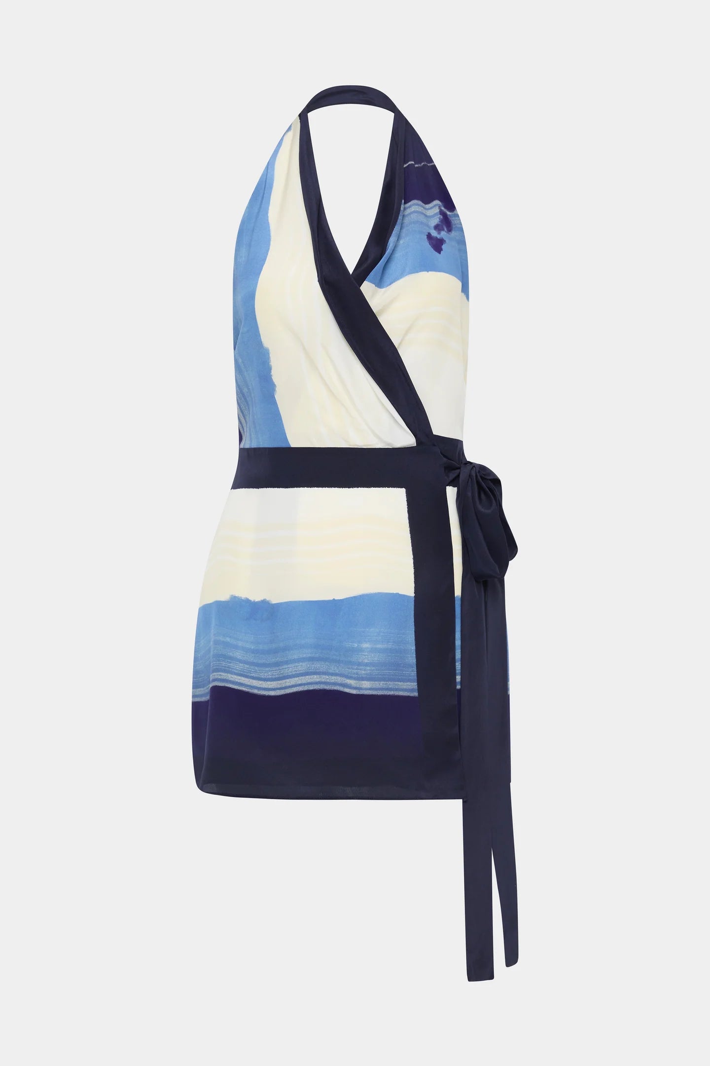 mariner wrap halter mini dress Sir The Label - Mariner Wrap Halter Mini Dress
