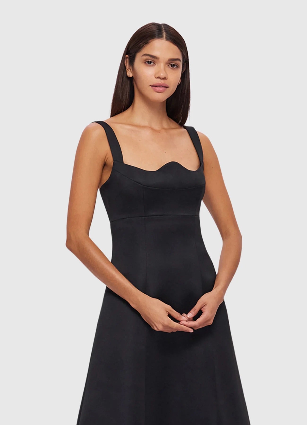 Leo Lin Odette Midi Dress - Ebony The Luxe Closet Australia Leo Lin Odette Midi Dress - Ebony The Luxe Closet Australia