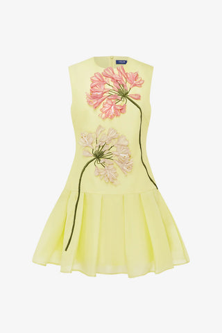 Petra Appliqué Mini Dress - Agapanthus Print
