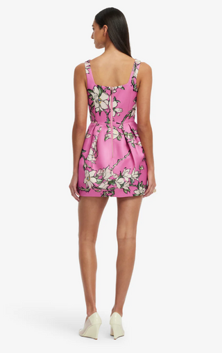Piper Mini Dress - Pink Magnolia Print